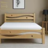 CAMA MADERA URAPAN FRONTAL Cama Madera En Flor Morado