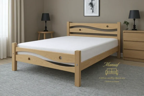 CAMA MADERA URAPAN LATERAL 1 Cama Madera En Flor Morado