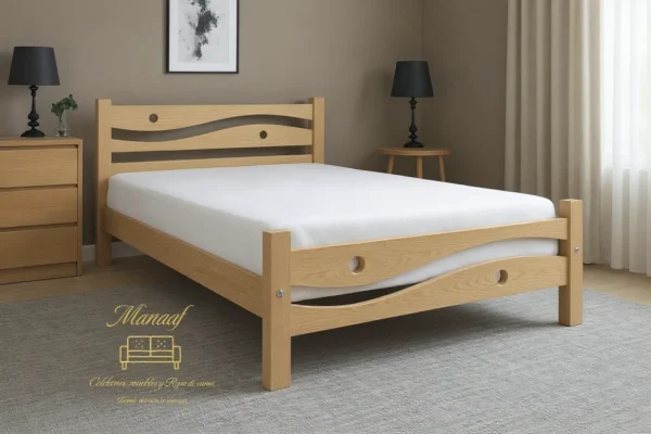 CAMA MADERA URAPAN LATERAL Cama Madera En Flor Morado